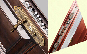 不锈钢防盗锁与纯铜执手面板搭配