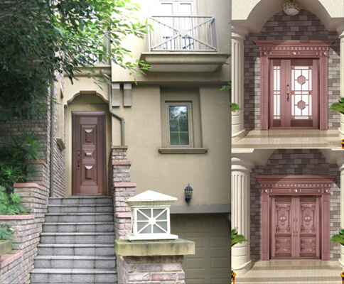 别墅入户铜门安装案例