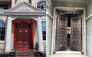 别墅进户铜门安装案例