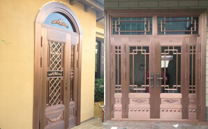 玻璃铜门安装案例