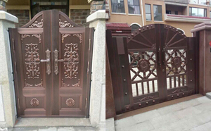 别墅庭院铜门定制安装案例