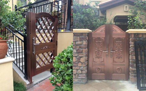 青岛庭院铜门安装实拍